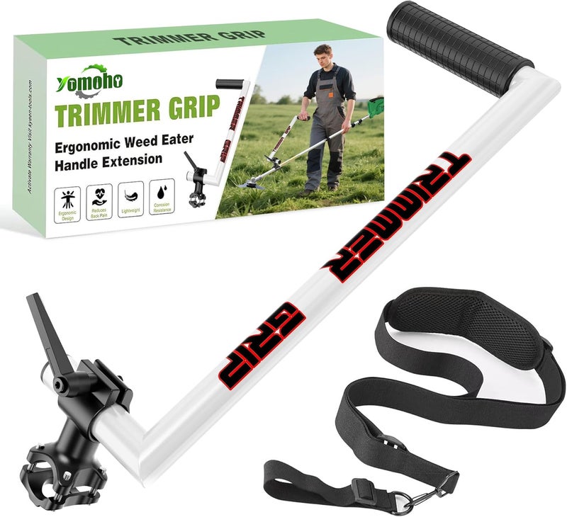 Yomoho Upgraded Ergonomic Trimmer Grip, String Trimmer Handle, with Trimmer Shoulder Harness, Weed Eater Handle Extension for Trimming, Weedeater Handle Grip for String Trimmer, Lawn Care (17") - Image 1